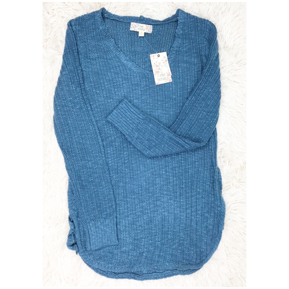 PINK REPUBLIC Womens Sweater Blue NWT